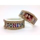 Multi colour couple name bangles with couple picture
